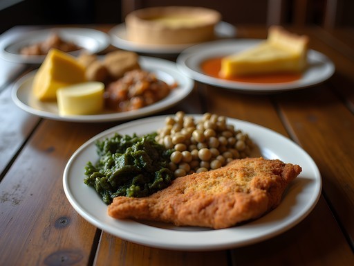 Traditional Southern soul food spread at a family-owned restaurant in Pine Bluff