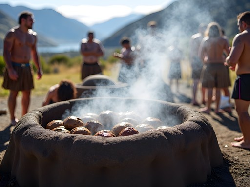 Traditional Māori hangi earth oven preparation in Queenstown region