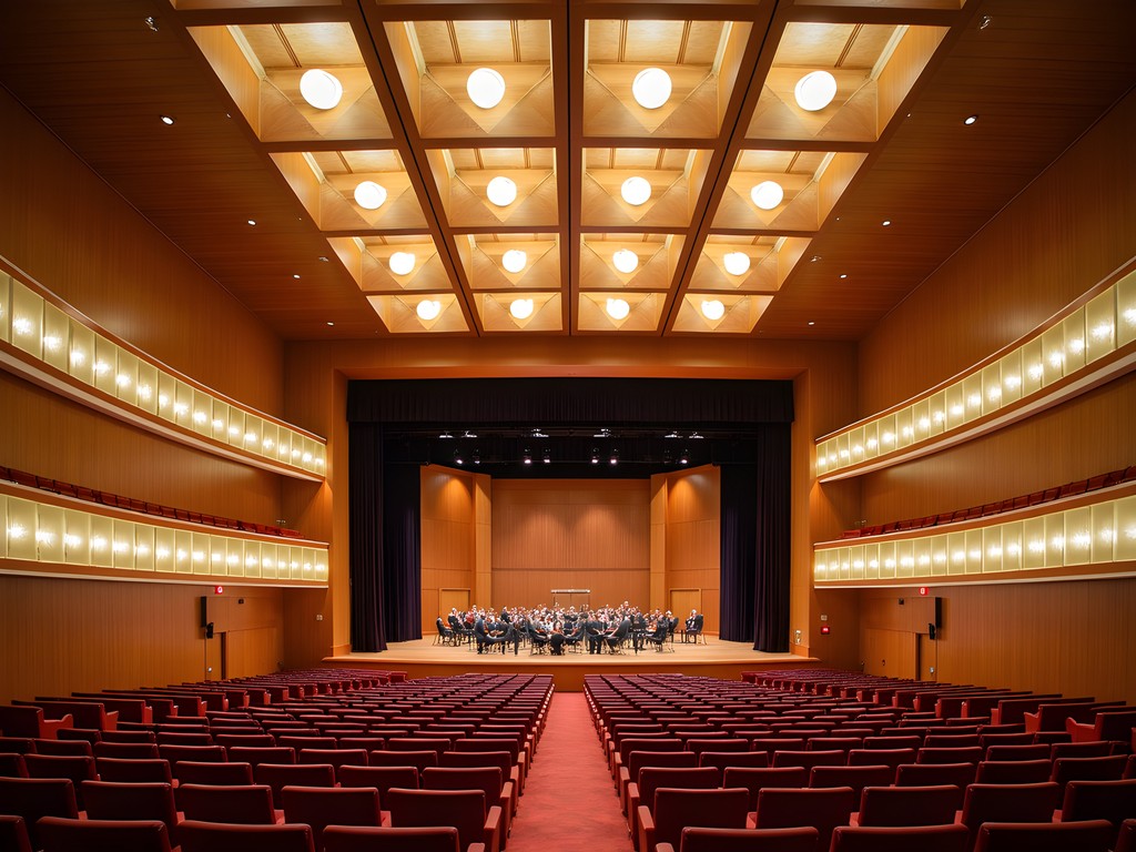 Geometric ceiling patterns at Ordway Center for Performing Arts