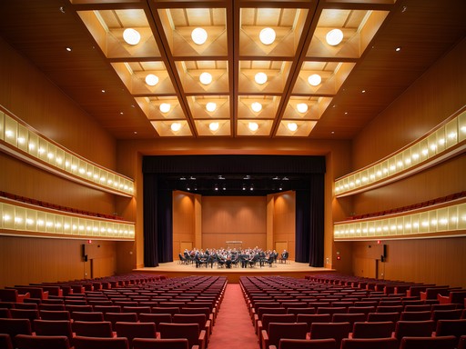 Geometric ceiling patterns at Ordway Center for Performing Arts