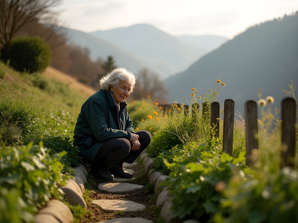 Traditional Basque healer's herb garden outside San Sebastian with medicinal plants