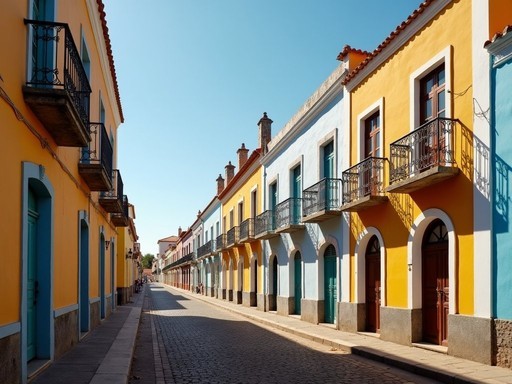 Colonial Portuguese architecture blended with African design elements in Santa Maria