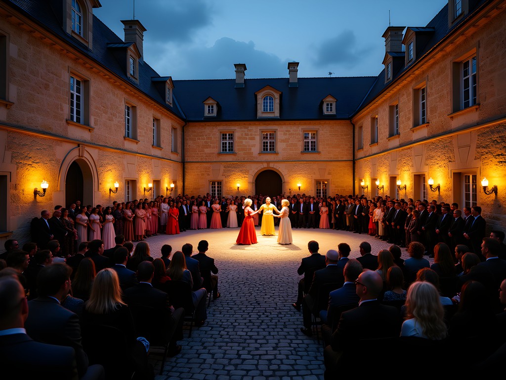 Opera performance in the courtyard of Olavinlinna Castle during Savonlinna Opera Festival