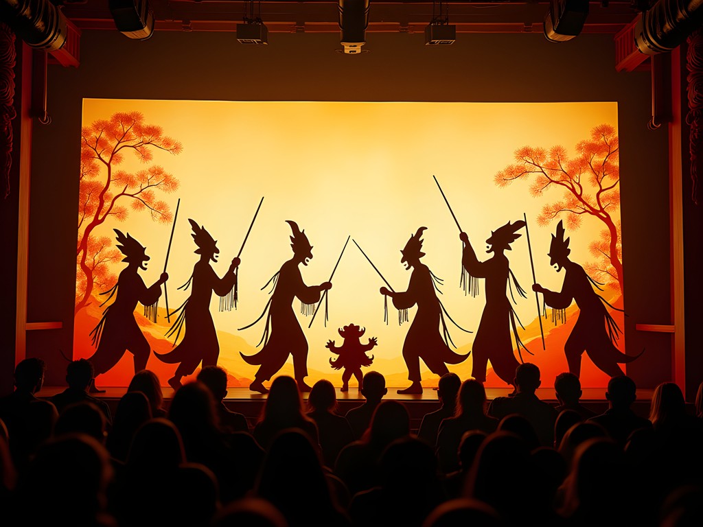 Traditional Chinese shadow puppet performance at Shanghai Puppet Theater