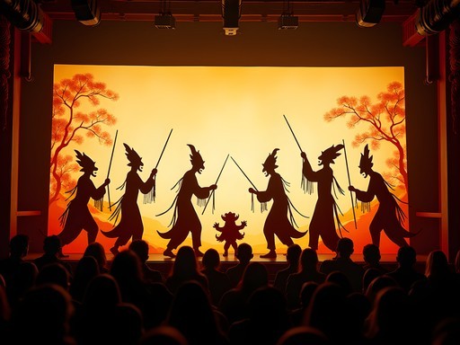 Traditional Chinese shadow puppet performance at Shanghai Puppet Theater