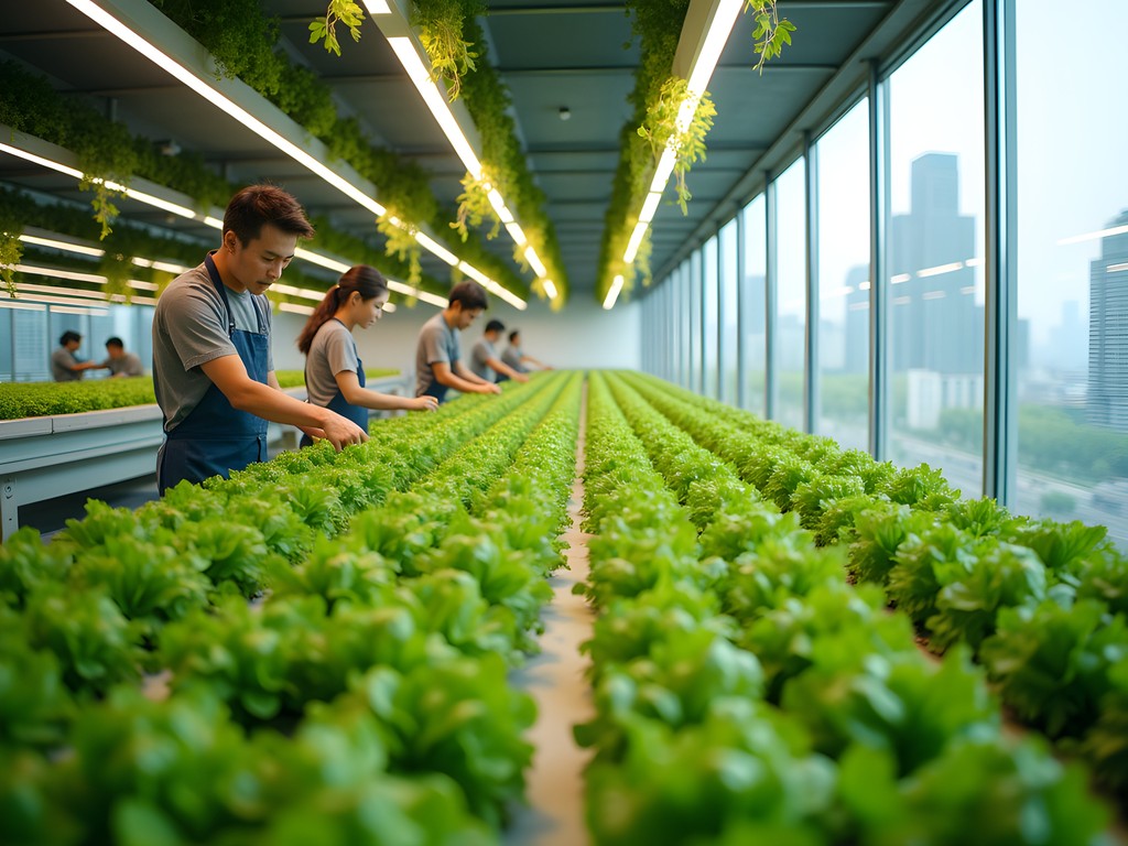 Vertical farming operation in Shanghai's Sunqiao Urban Agricultural District