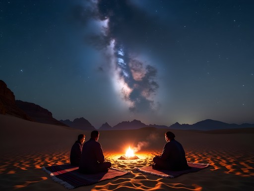 Stargazing with Bedouin guides in Sinai Desert under brilliant night sky
