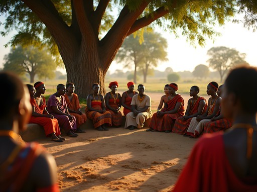 Community gathering and traditional ceremony in South Luangwa village