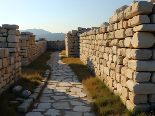 Ancient defensive walls of Troy VI showing limestone construction and archaeological preservation