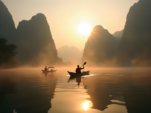 Eco-friendly kayaking experience on Nam Song River with limestone karsts, Vang Vieng