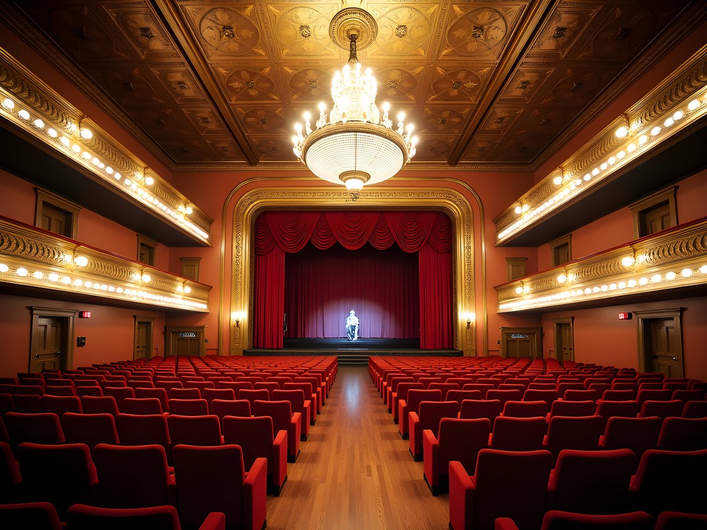 Restored interior of the historic Goss Opera House in Watertown showing ornate architectural details
