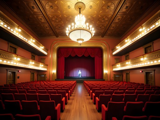 Restored interior of the historic Goss Opera House in Watertown showing ornate architectural details