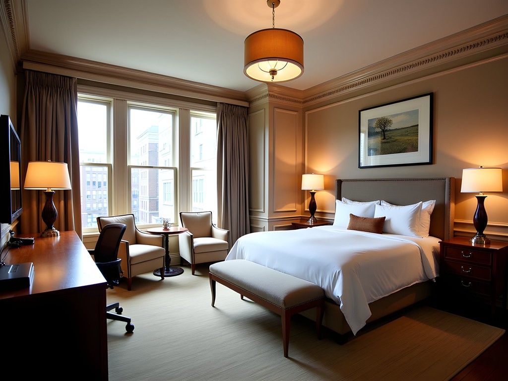 Interior of Historic Courthouse 1893 hotel in Waukesha showing architectural details and comfortable furnishings