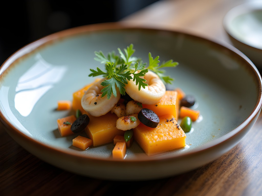 Contemporary Māori cuisine plated beautifully at Wellington restaurant
