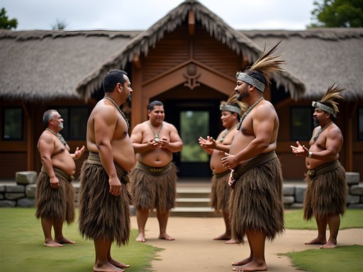 Traditional Māori welcome ceremony at an urban marae in Wellington