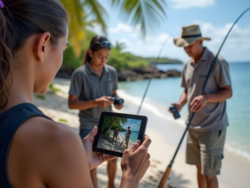 Young Nauruans using digital technology to document traditional fishing practices