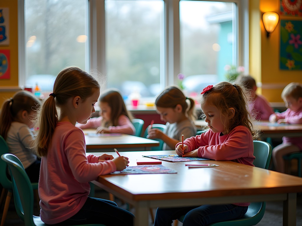 Children creating art at Jan Dempsey Community Arts Center in Auburn