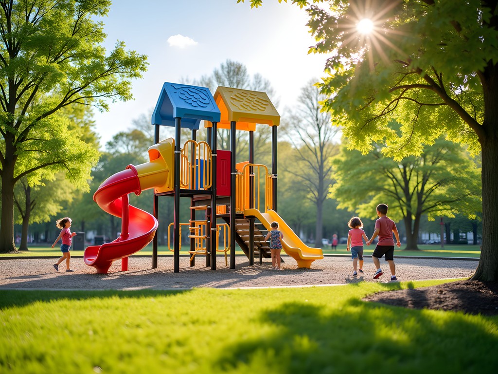 Children playing at W.J. Freeman Park playground in Bartlett, Tennessee