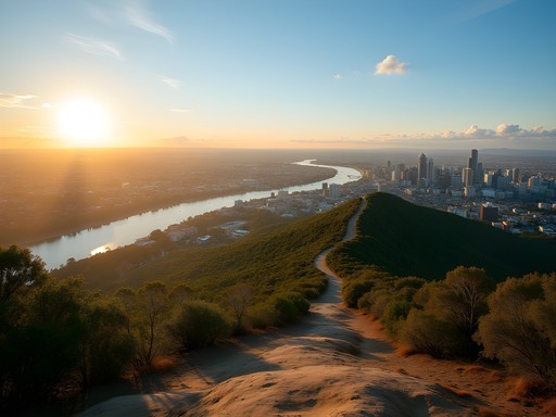 Panoramic view of Brisbane city from Mount Coot-tha Lookout
