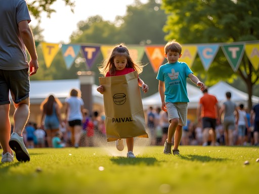 Families enjoying activities at the Tater Daze Festival in Brooklyn Park