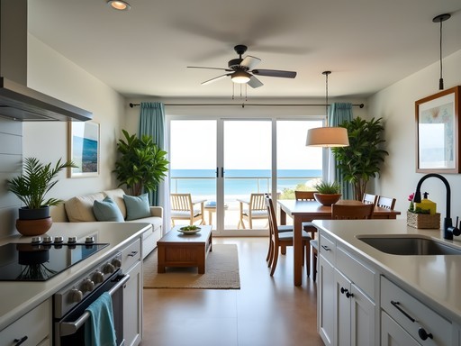 Family-friendly condo accommodation in Carolina with kitchen and ocean view