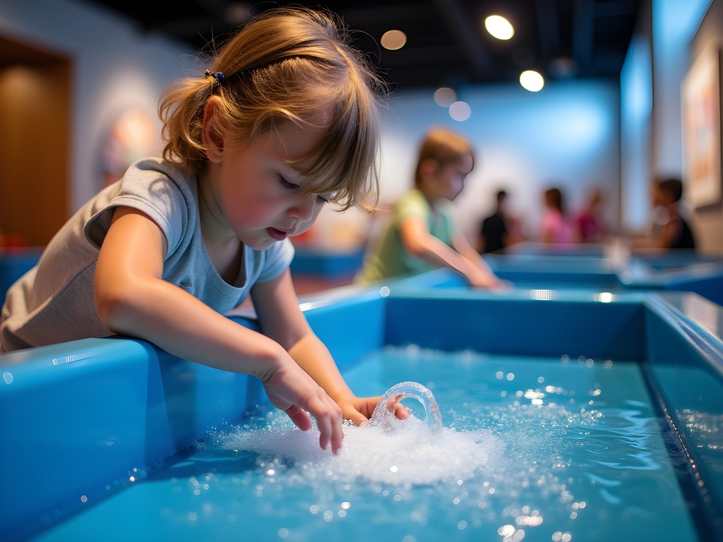 Child experimenting at Chicago Children's Museum WaterWays exhibit