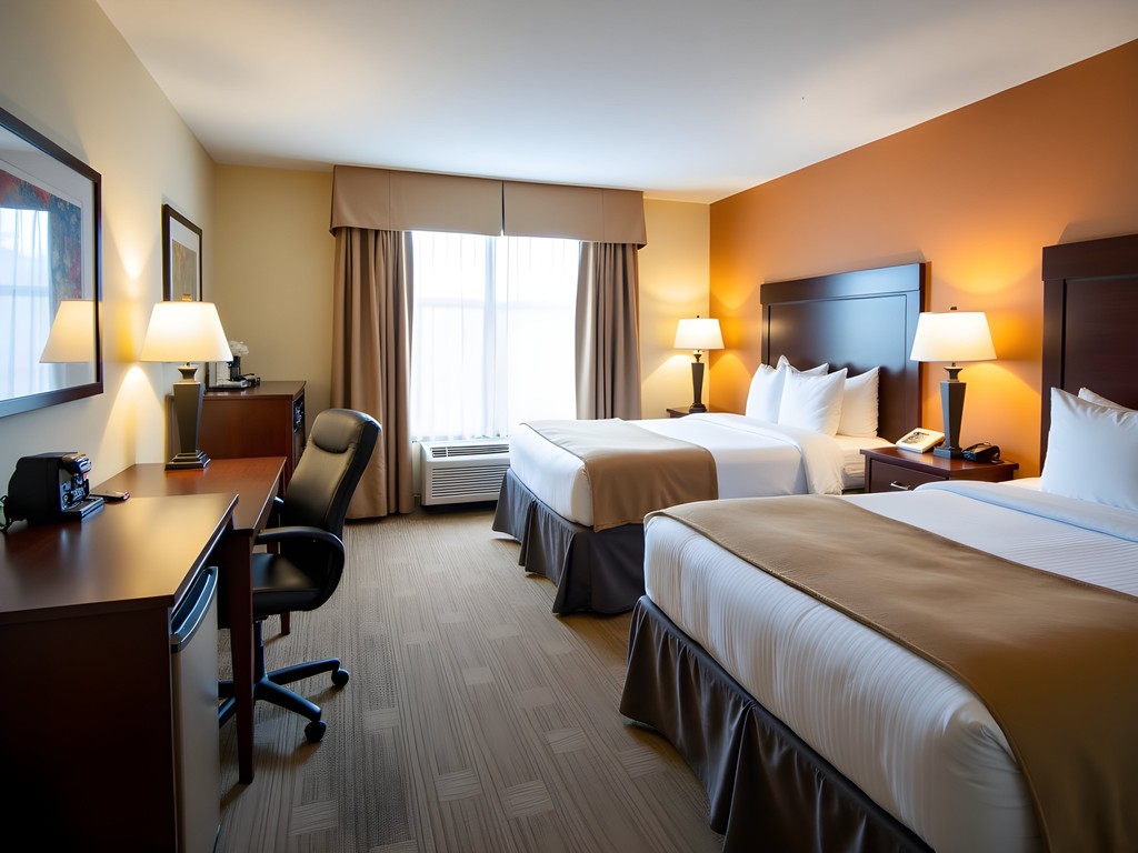 Family-friendly hotel room in Cicero with comfortable beds and space for children