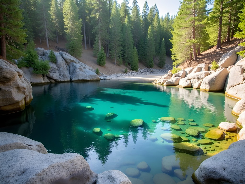 Hidden swimming cove at Tubbs Hill with crystal clear water