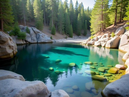 Hidden swimming cove at Tubbs Hill with crystal clear water