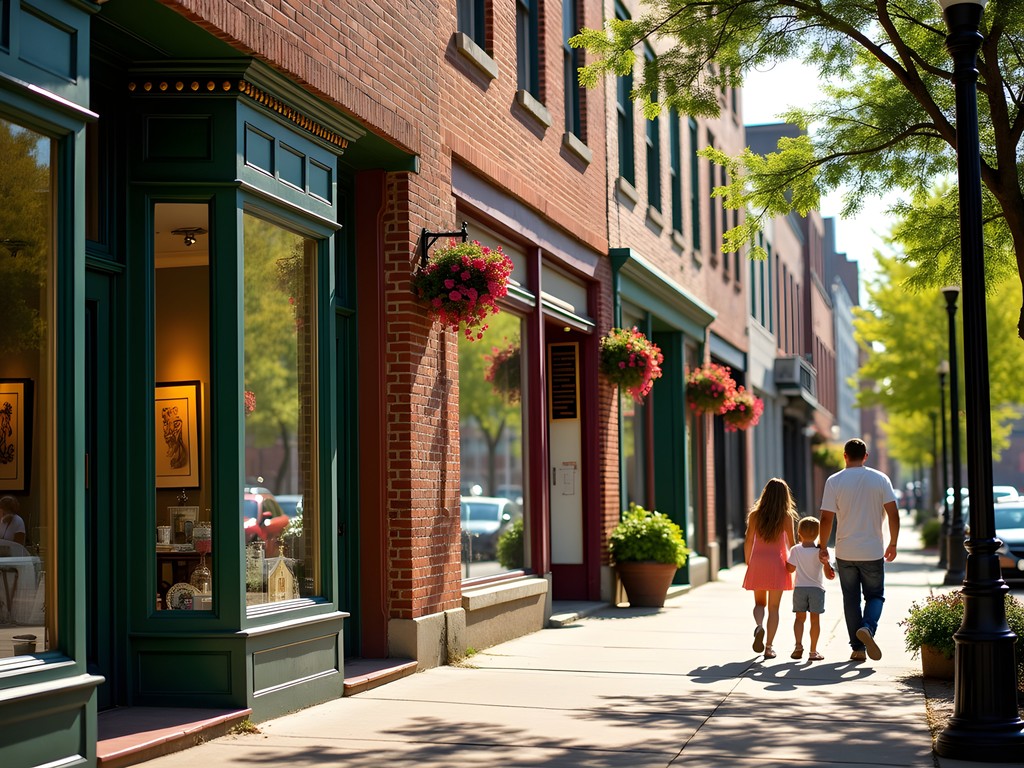 Family exploring art galleries in Haynies Corner Arts District Evansville Indiana