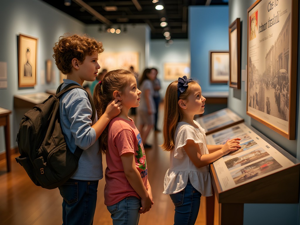 Children engaging with interactive history exhibits at Greensboro History Museum