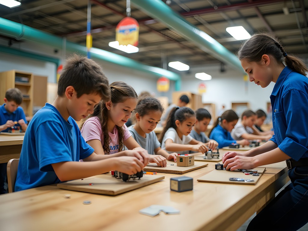 Children creating inventions at the Children's Museum of Houston