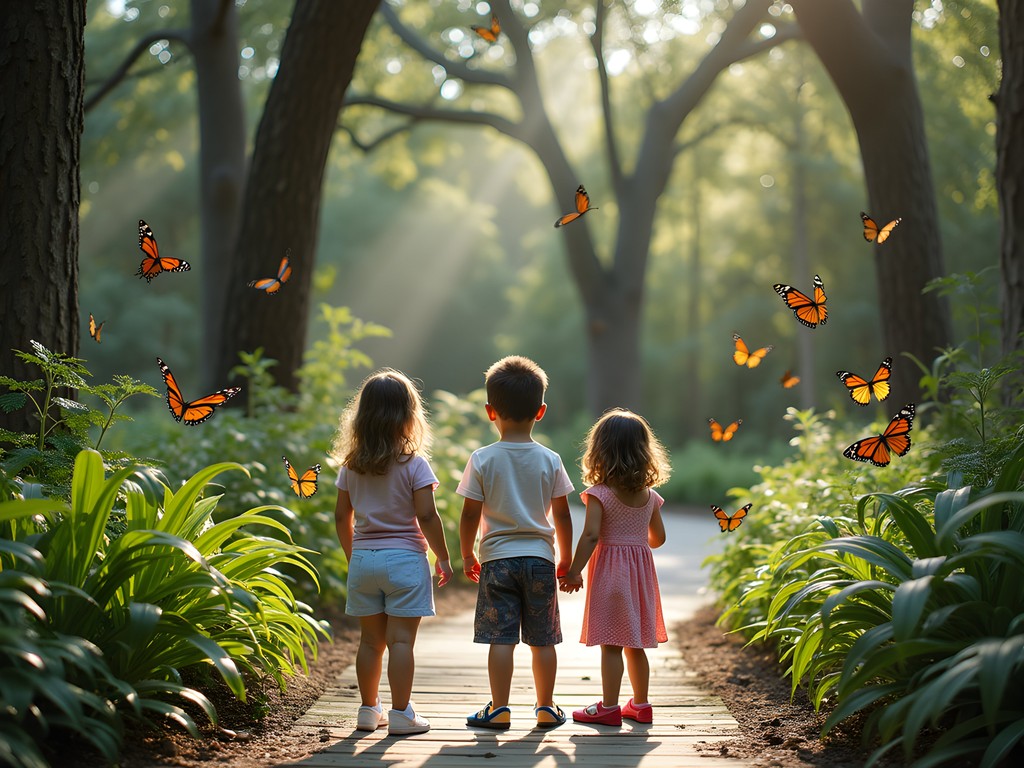 Children exploring butterfly garden at Tree Hill Nature Center Jacksonville