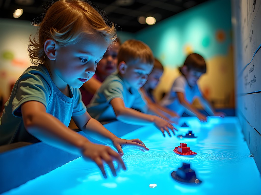 Children engaging with interactive science exhibit at Jacksonville MOSH
