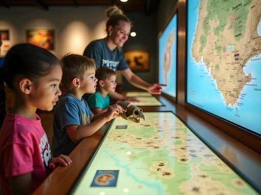 Children participating in conservation education activity at Kruger National Park interpretive center