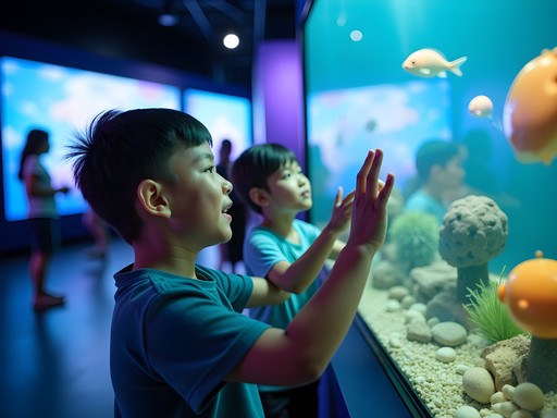 Children engaging with interactive science exhibits at Petrosains Science Centre