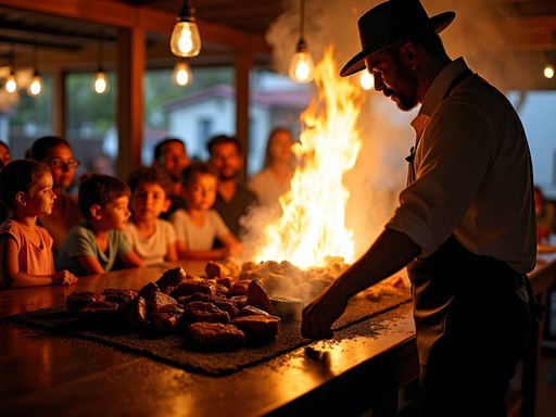 Family enjoying traditional Uruguayan asado barbecue at Parrilla El Hornero in Las Piedras