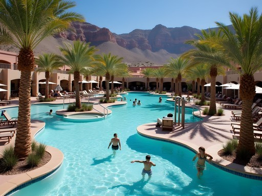 Family-friendly pool area at Red Rock Casino Resort near Las Vegas