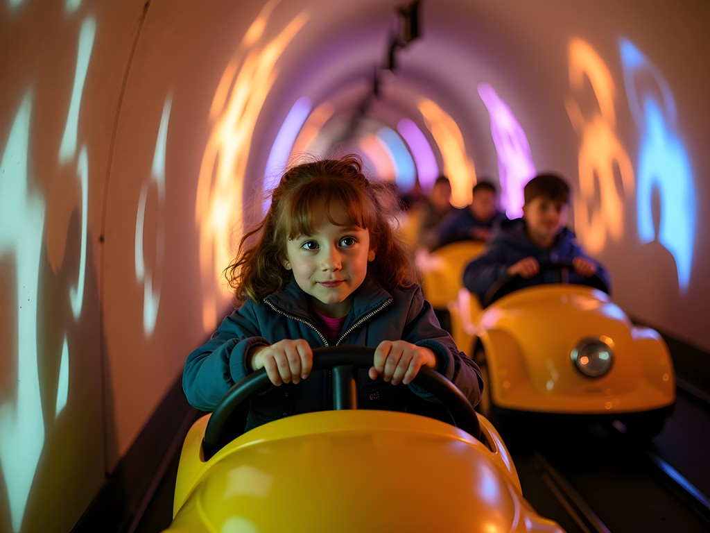 Children enjoying the Mail Rail ride at London's Postal Museum