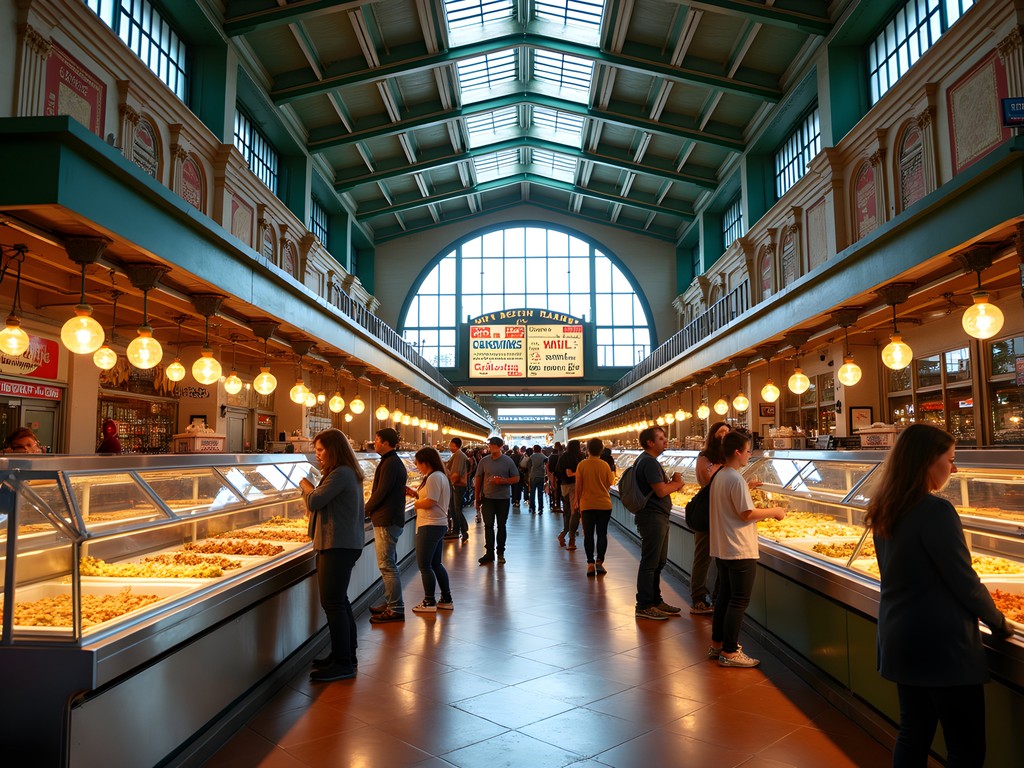 Diverse food offerings at Grand Central Market in downtown Los Angeles