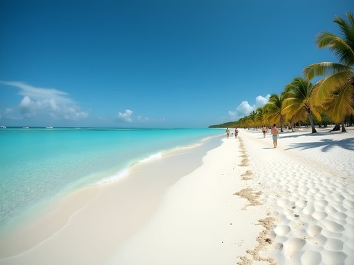 Family exploring pristine Gold Rock Beach in Lucayan National Park, Bahamas