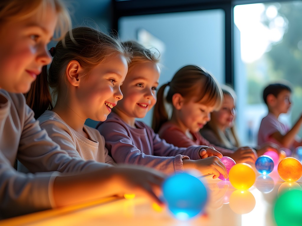 Children engaging with interactive science exhibits at Newcastle Museum