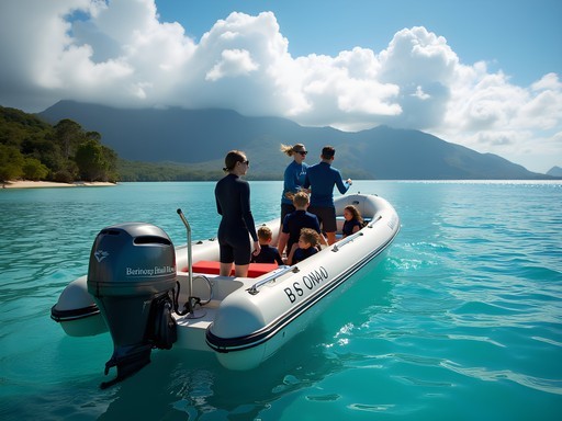 Family preparing for whale swimming experience in Ha'apai Tonga
