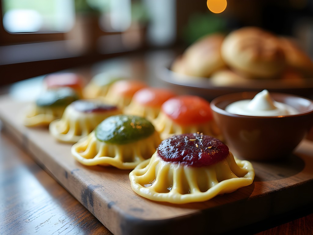 Colorful assortment of pierogies at Rudy's Strudel & Bakery in Parma's Polish Village
