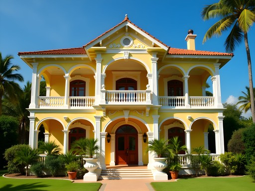 Victorian mansion housing the Amber Museum in Puerto Plata with colorful colonial architecture