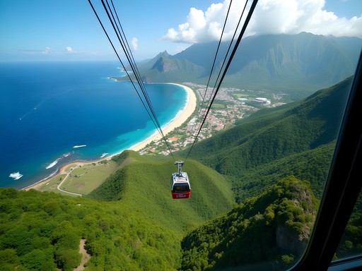 Panoramic view of Puerto Plata coastline from the Teleferico Cable Car