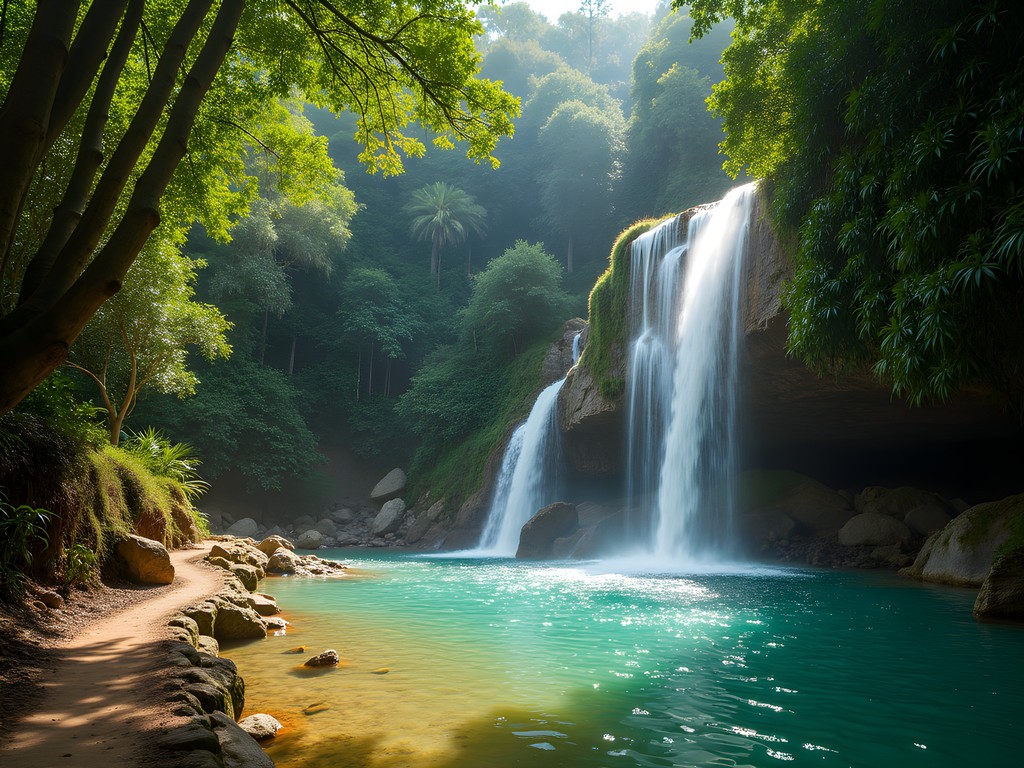 Family hiking to Quimixto waterfall through Puerto Vallarta jungle