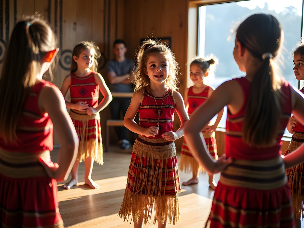 Children participating in interactive Māori cultural experience in Queenstown