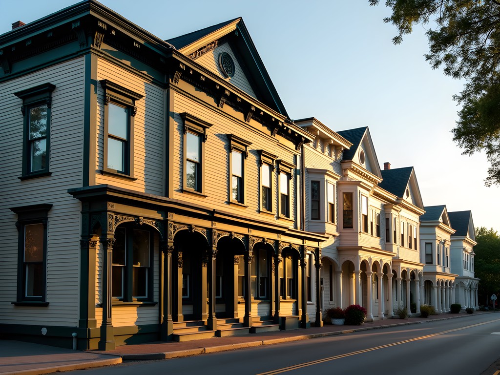Historic Victorian architecture in downtown Saco, Maine