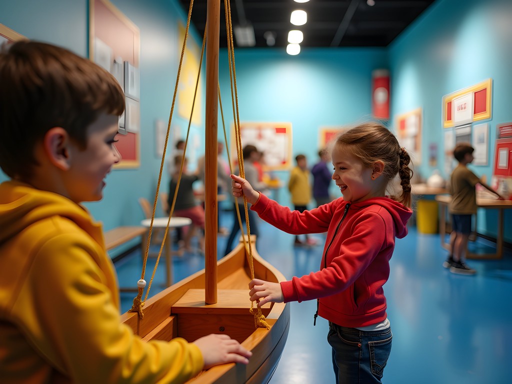 Children enjoying interactive exhibits at Children's Museum of Maine in South Portland